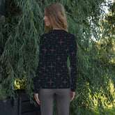 Close-up of Nature's Nomad Peace Rash Guard's tranquil design.